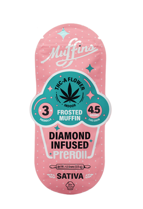 Muffins Diamond Infused Prerolls 4.5G | Frosted Muffin (Sativa)
